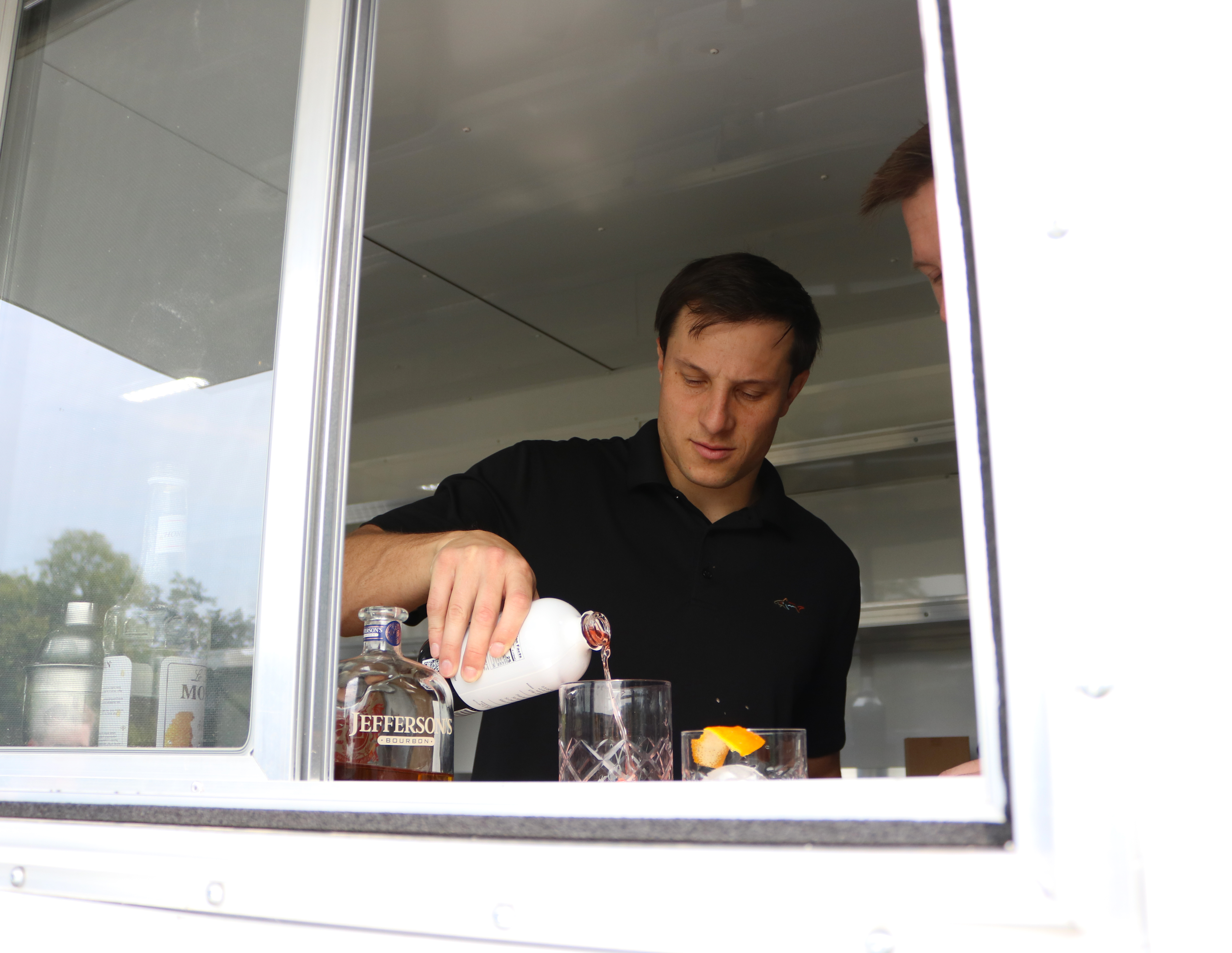 Evan working the bar